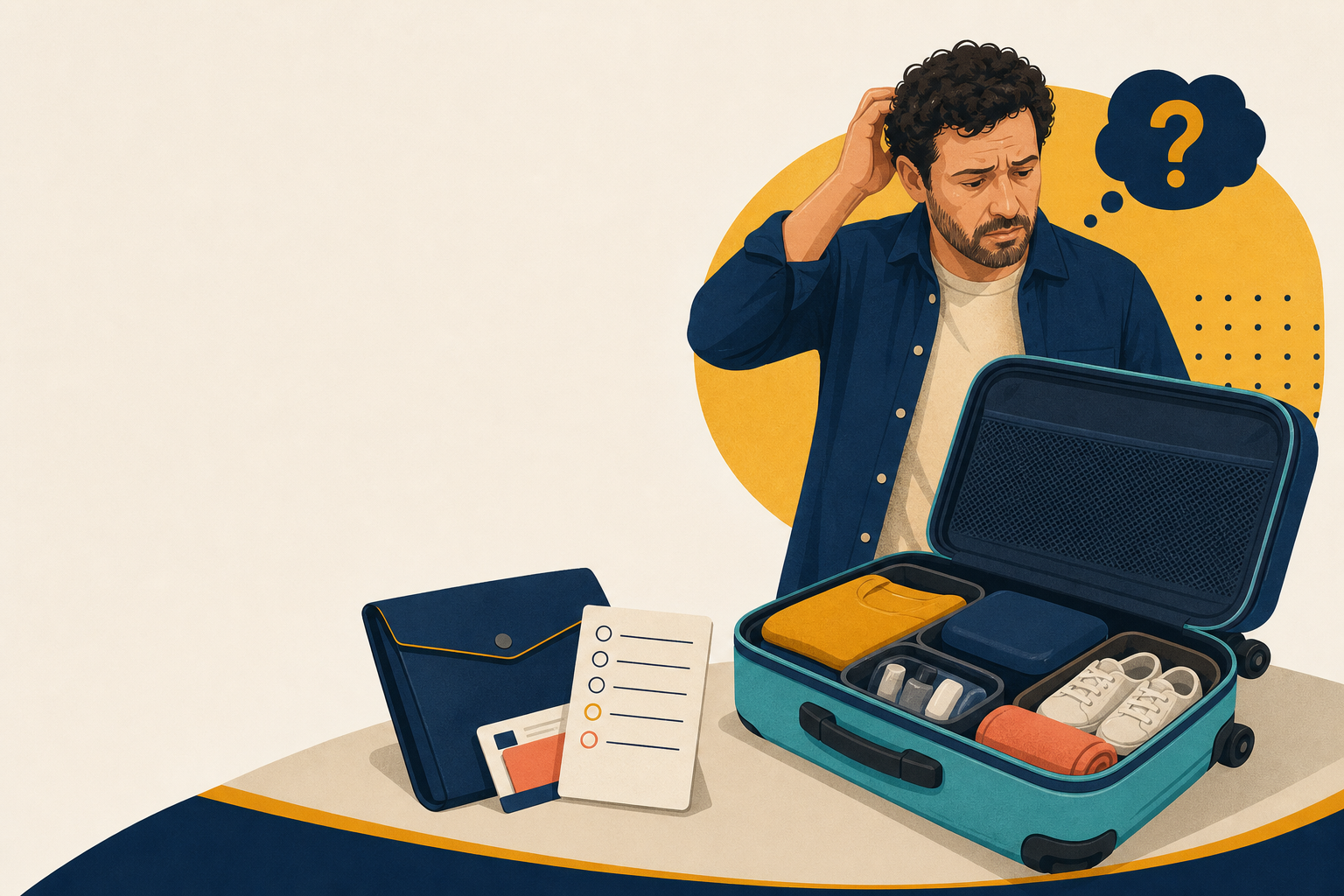 Pessoa organizando a bagagem para a viagem